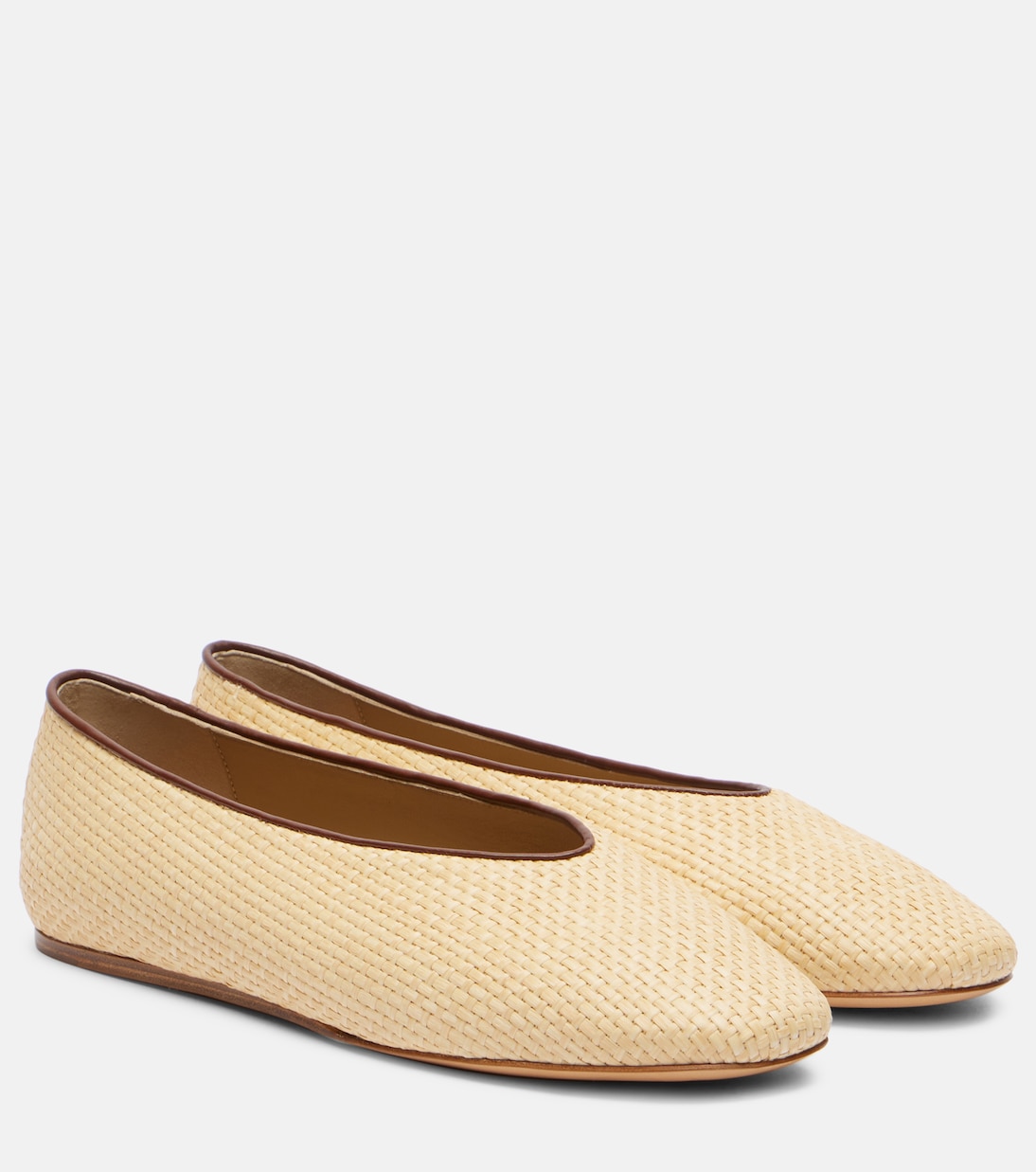 Балетки из рафии в стиле регентства Le Monde Béryl, Beige-Chocolate