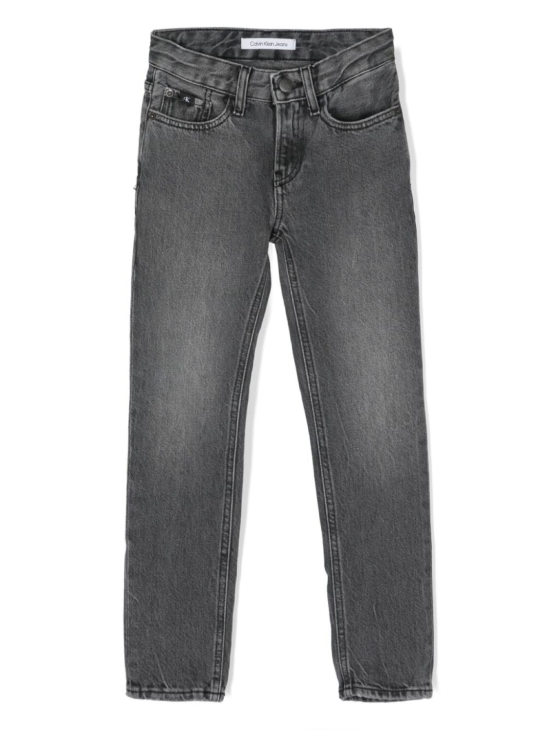 

Узкие джинсы средней посадки Calvin Klein Kids, серый