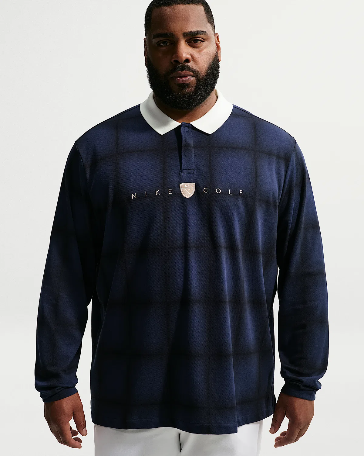 Мужское поло Nike Fairway Fresh Dri-FIT свободного кроя с длинным рукавом, Midnight Navy/Sail