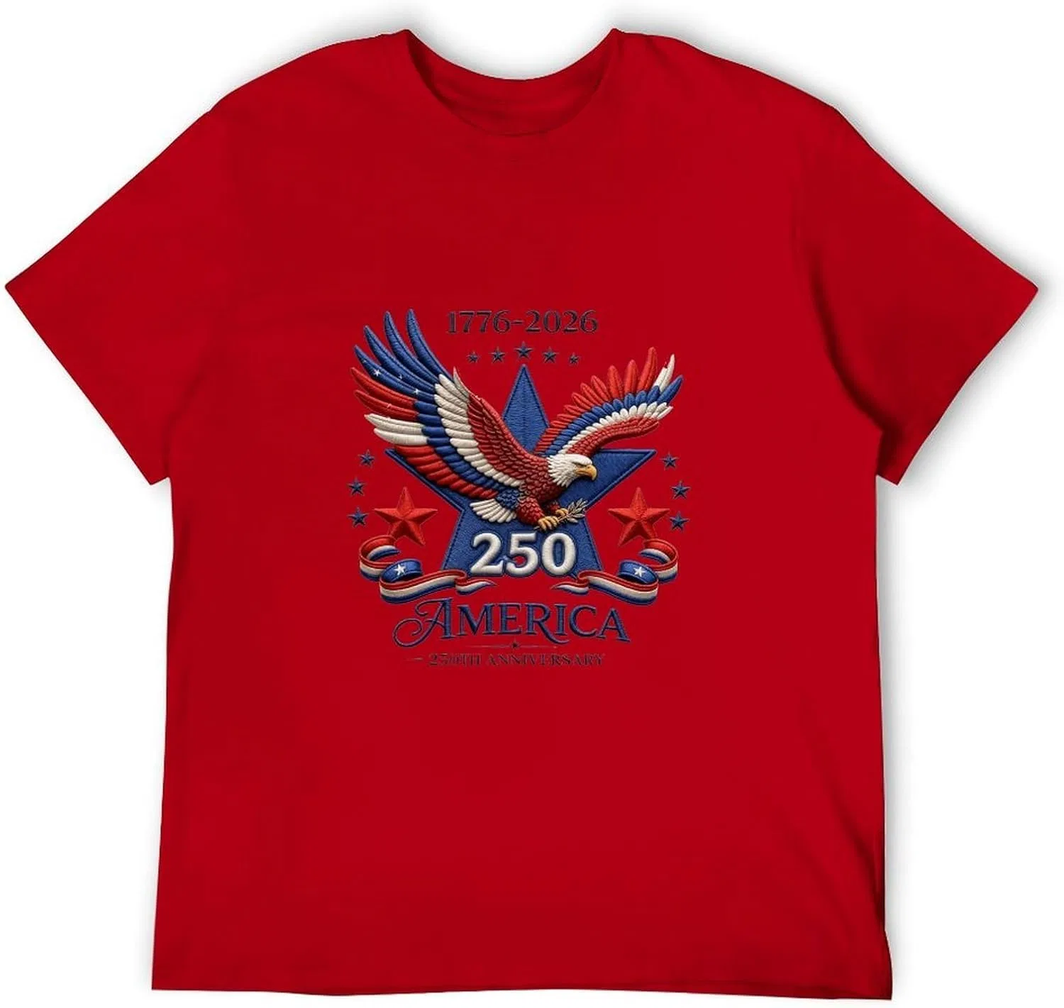 Футболка мужская с принтом America's 250th Anniversary, хлопок, Red-style-3 — фото 4