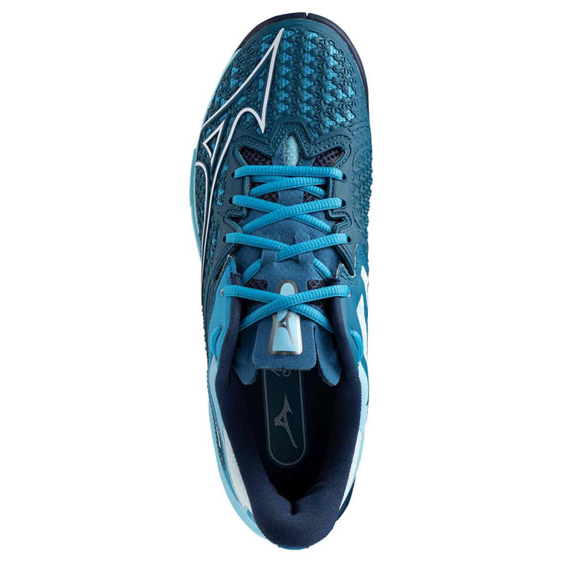Mizuno Амортизирующие противоскользящие износостойкие влагоотводящие низкие теннисные туфли мужские синие, цвет Blue — фото 3