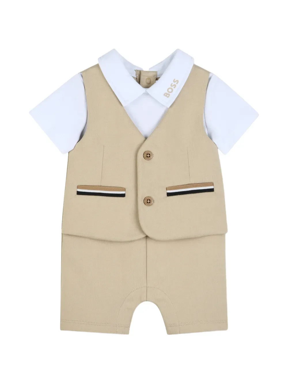 Купальник с карманами BOSS Kidswear, бежевый