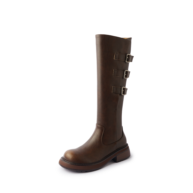 Сапоги до колена 4,5 см женские Yeezyy Reezy, Brown