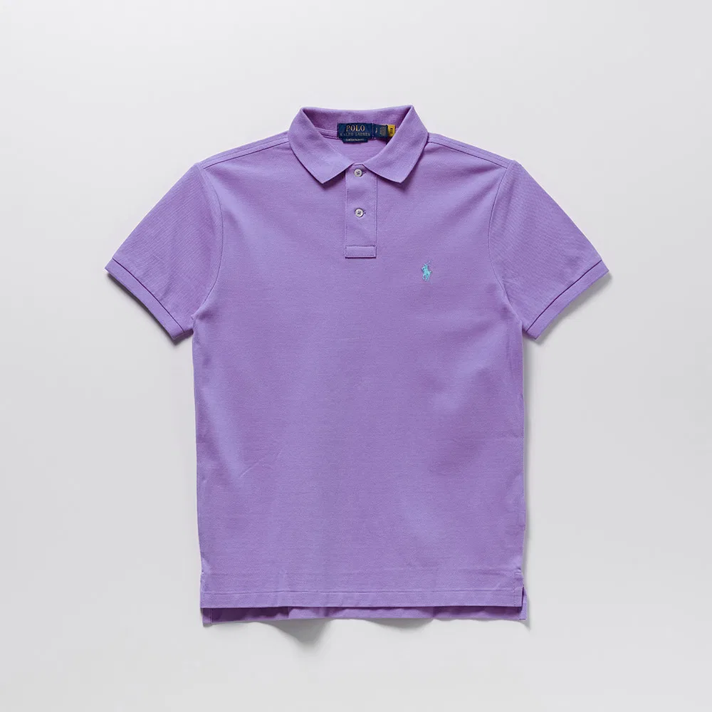 Мужская базовая футболка-поло Custom фиолетовая от Polo Ralph Lauren