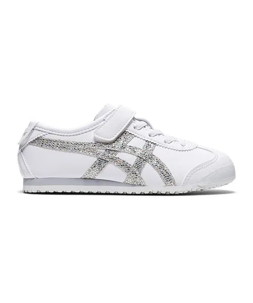 Детские кроссовки Onitsuka Tiger MEXICO 66 KIDS серебристо-белые