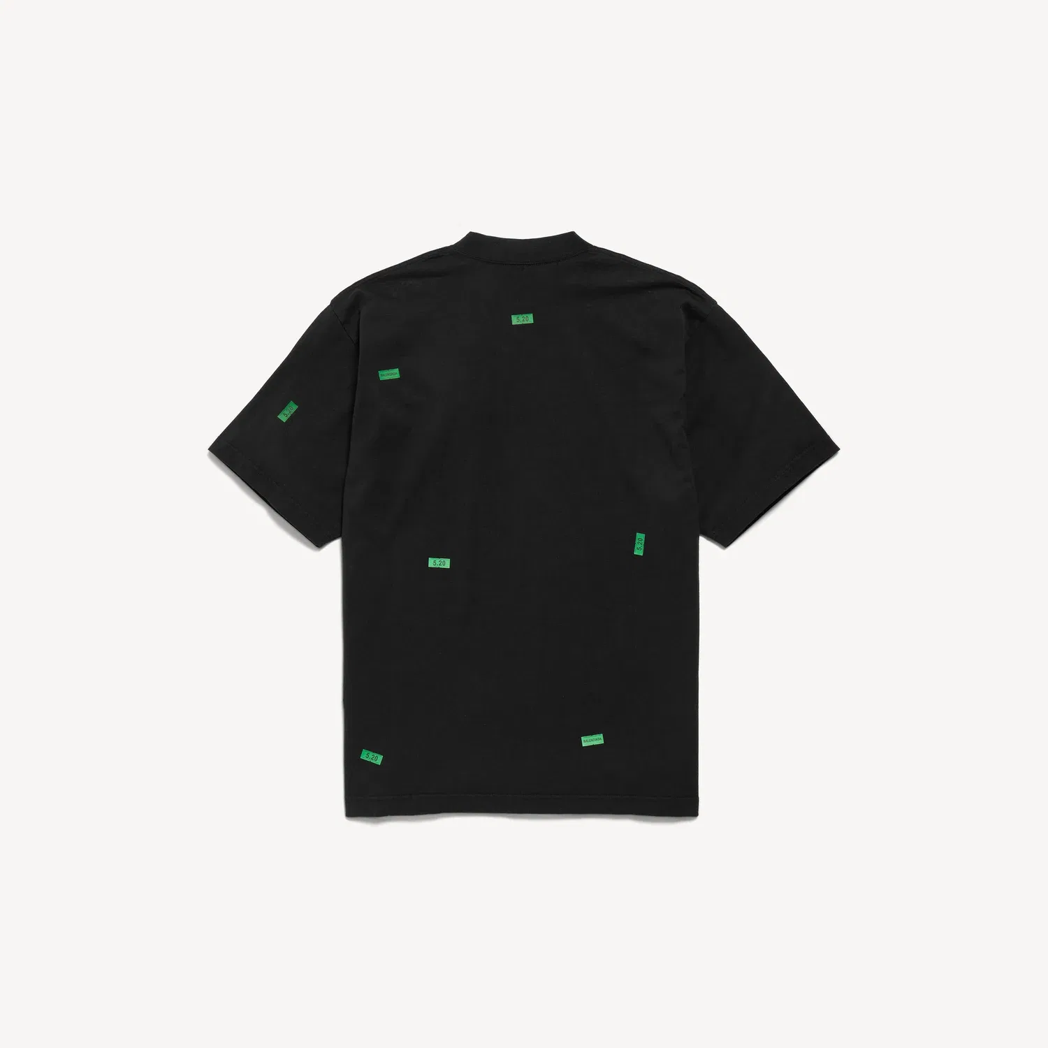 Мужская футболка с принтом 520 Stickers, средний крой, черного/зеленого цвета BALENCIAGA, черный — фото 2