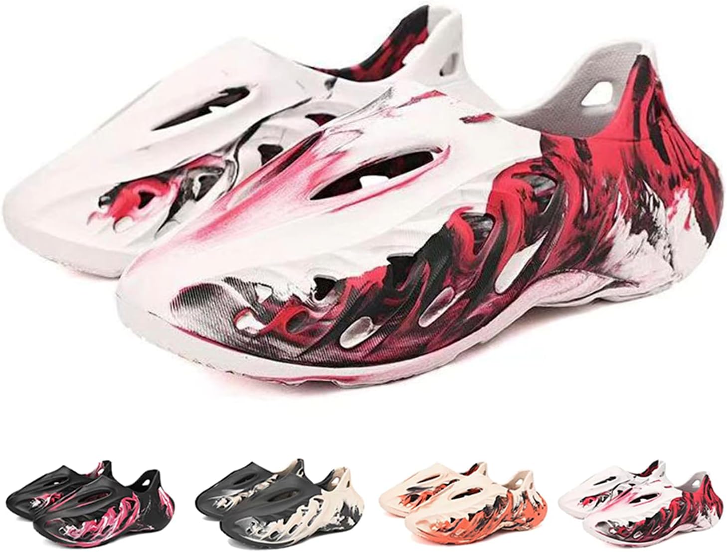 

Vioxthak Повседневные спортивные кроссовки Foam Runner с открытым носком, шлепанцы Cloud Slides, обувь для ходьбы, кроссовки Foam Runners, кроссовки для воды, мягкие пляжные сандалии для женщин и мужчин, белый