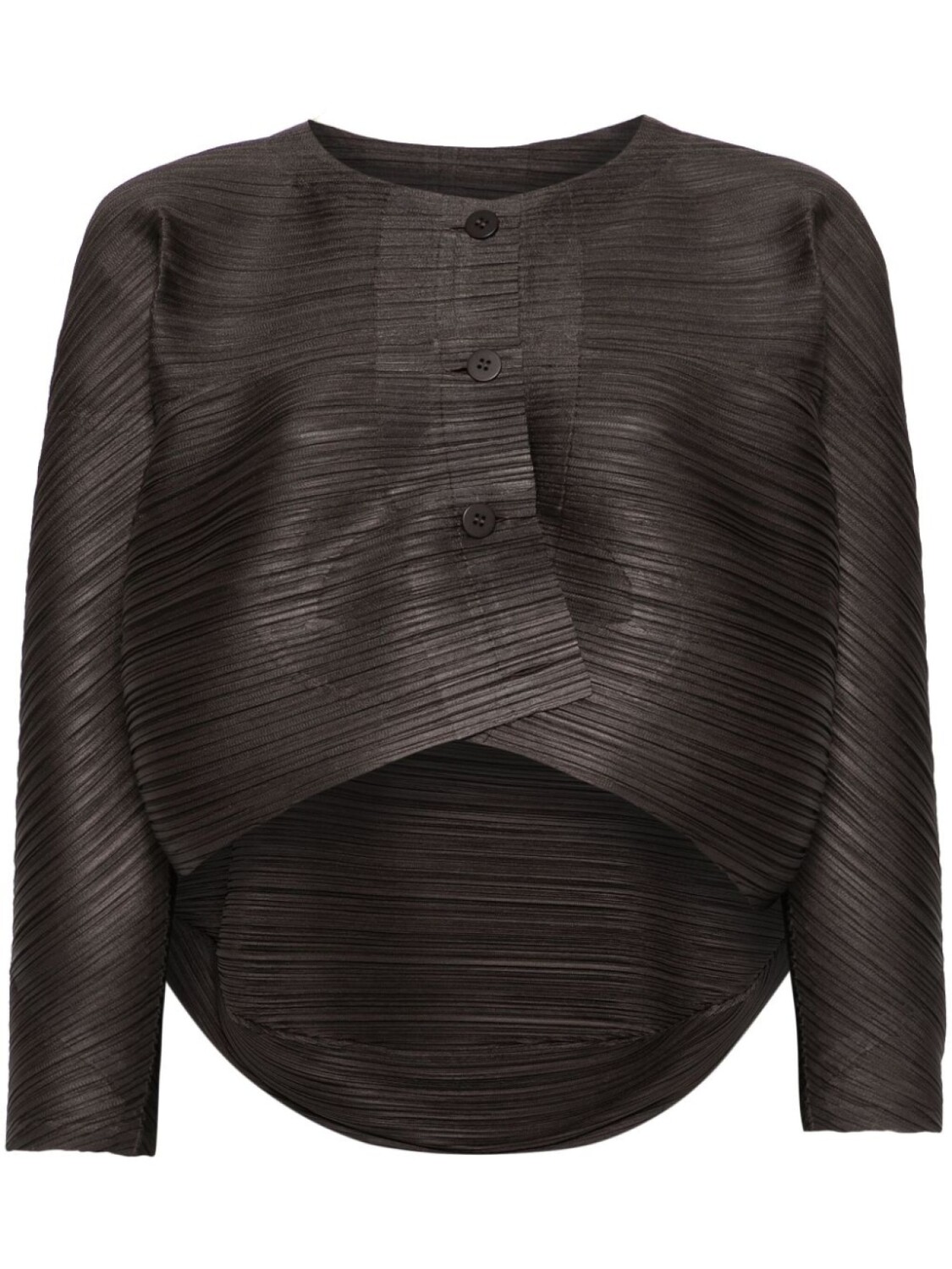 

Pleats Please Issey Miyake кардиган UFO, коричневый