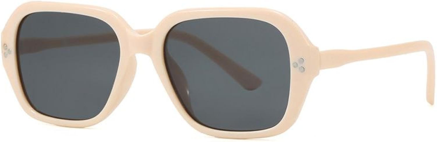 

Классические большие солнцезащитные очки для мужчин, модные зеркальные черные солнцезащитные очки унисекс в винтажном стиле для вождения, защита от УФ-излучения UV400 TKKTLLT, Beige Grey