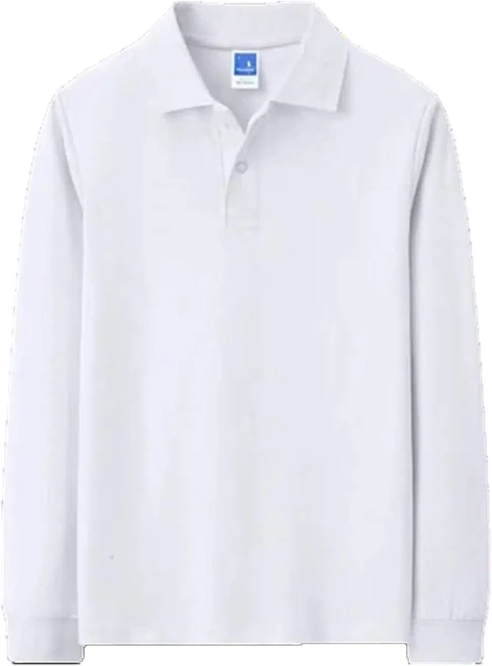 Мужская футболка поло с длинным рукавом, Cotton, белый
