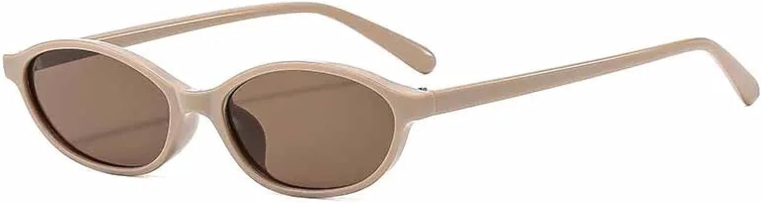 

Винтажные роскошные овальные солнцезащитные очки для мужчин и женщин, модные солнцезащитные очки для активного отдыха и путешествий, защита от УФ-излучения UV400 TKKTLLT, Khaki Tea