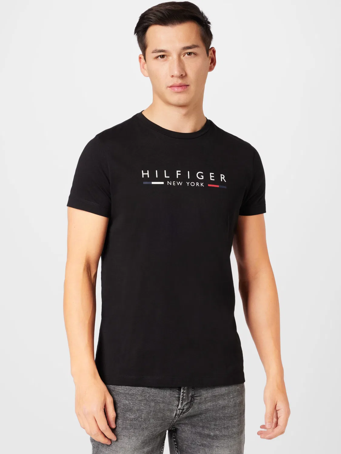 Рубашка Tommy Hilfiger Slim NYC Logo черного цвета — фото 2