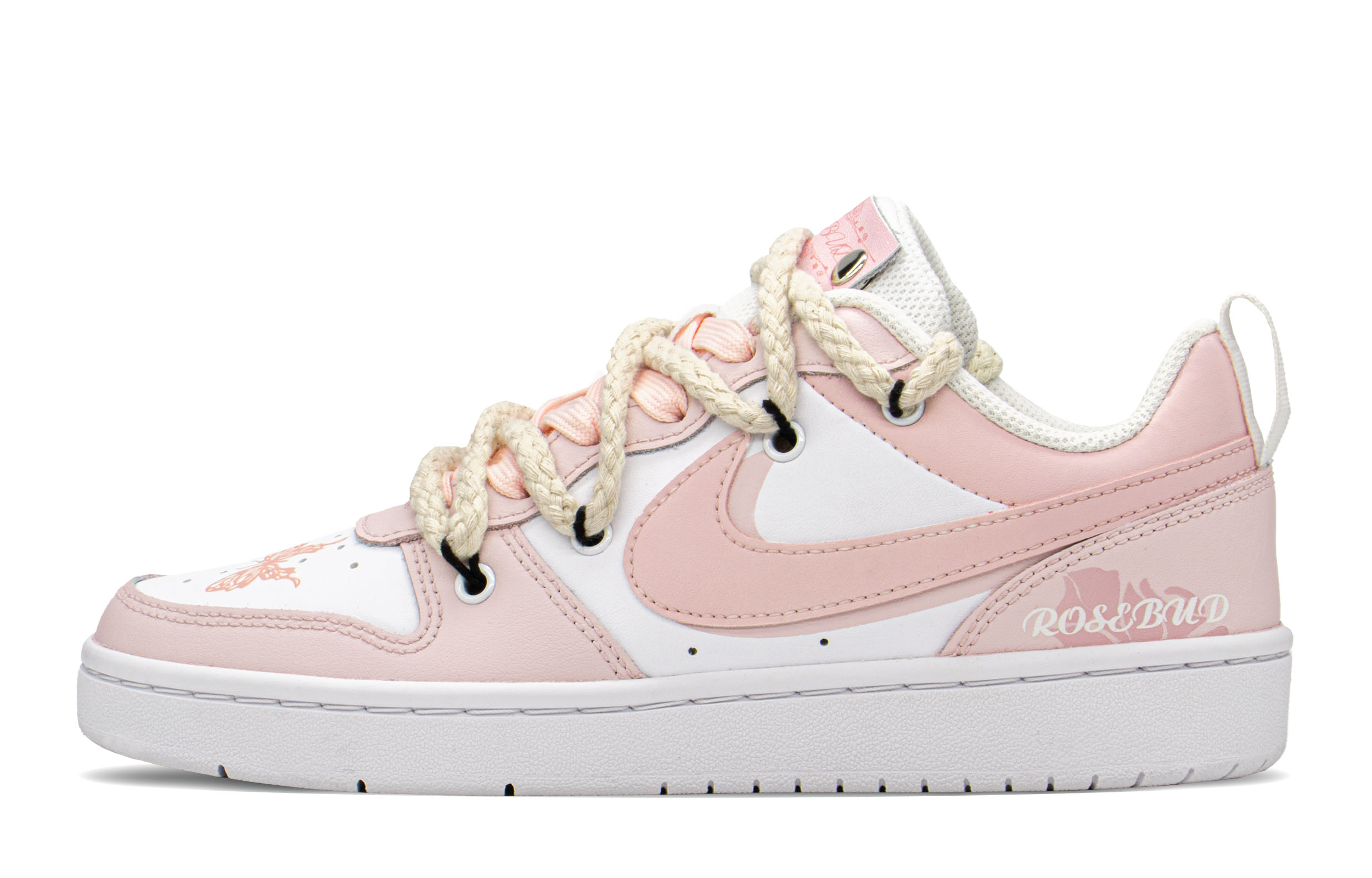 

Кроссовки Nike Court Borough Skateboard Shoes Women's Low-Top Pink White