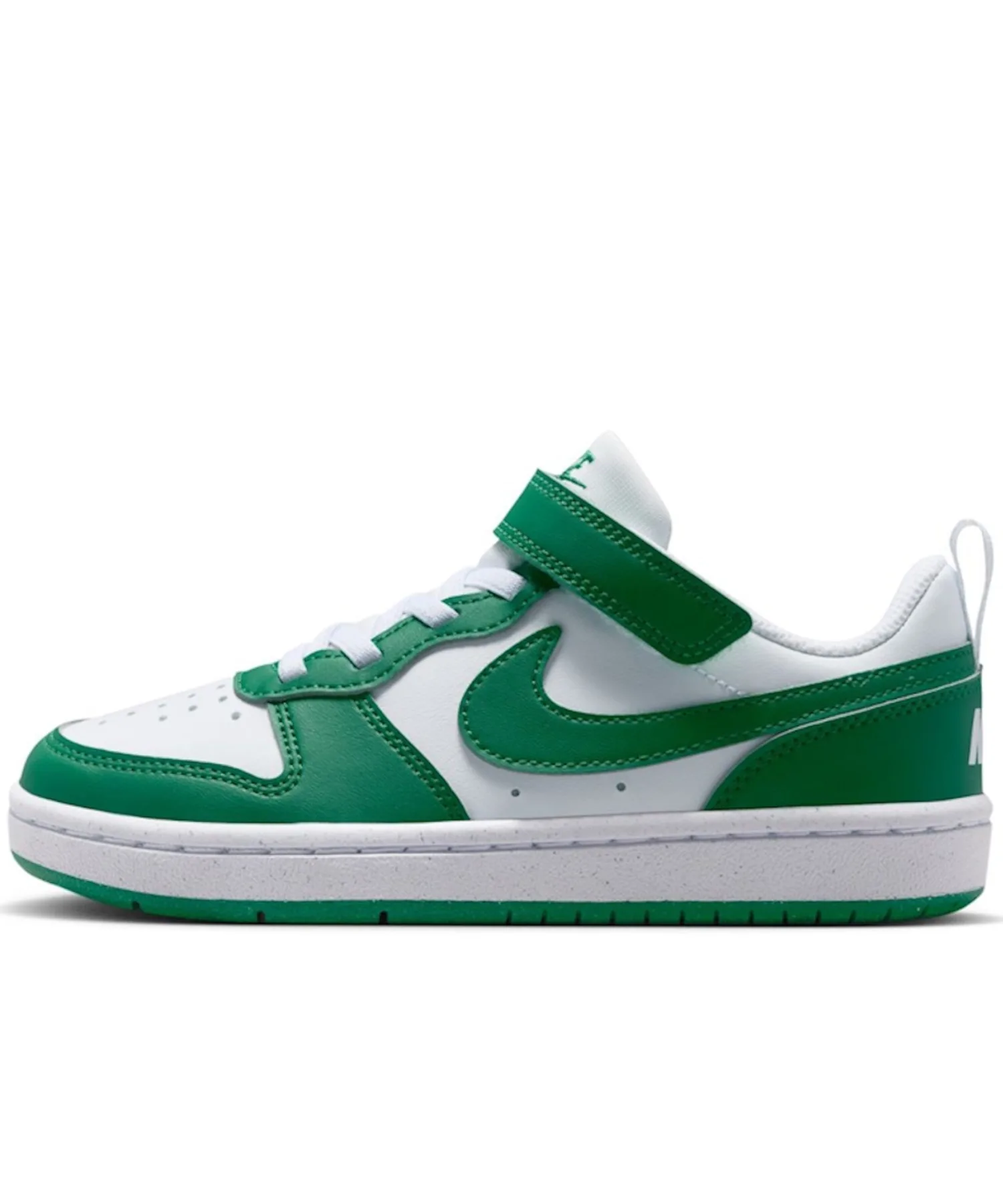 Детские кроссовки низкие из переработанных материалов Court Borough Low Re-Craft PS NIKE бело-зелёные