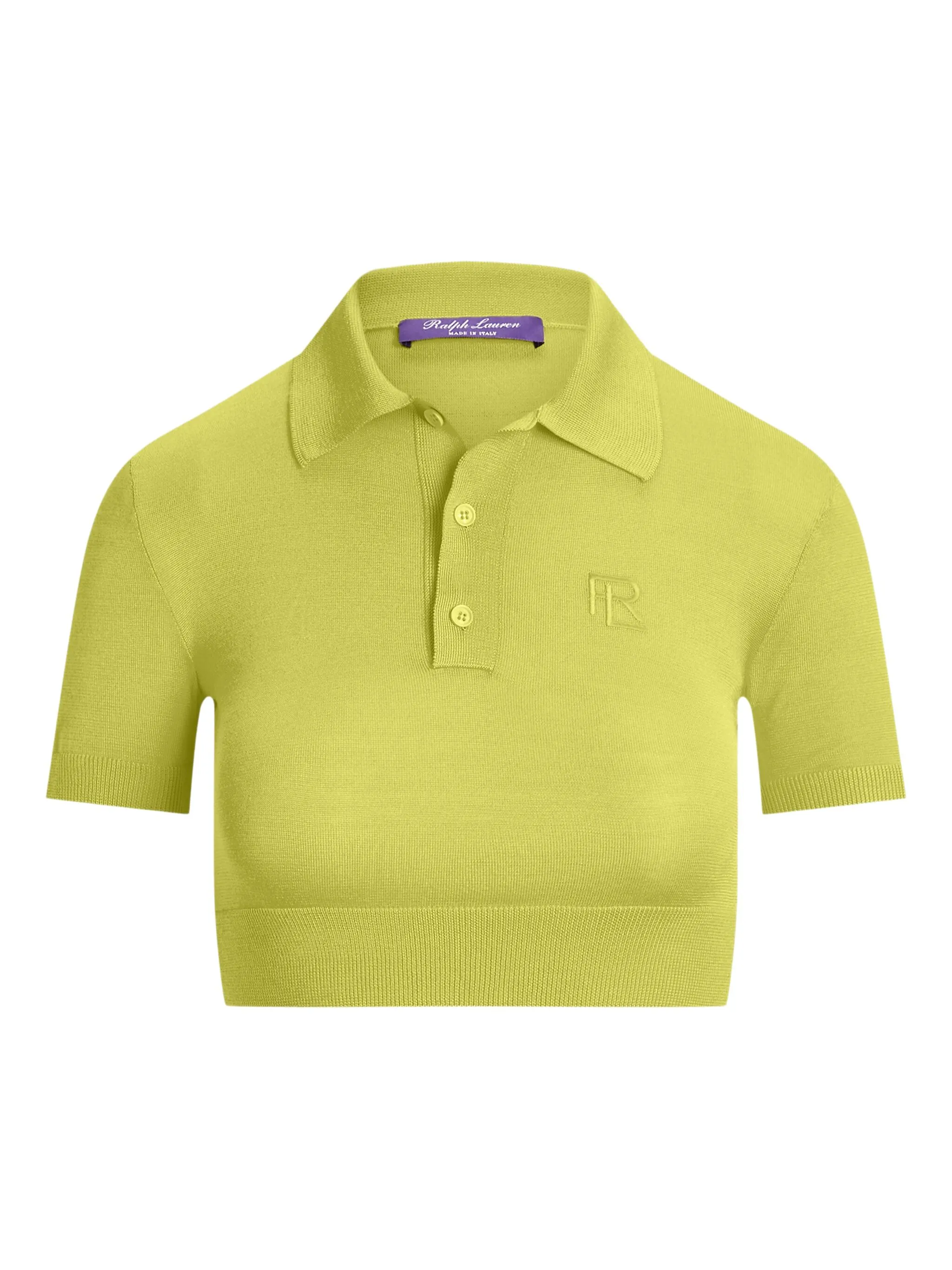 

Укороченная рубашка поло с короткими рукавами Ralph Lauren Collection, желтый