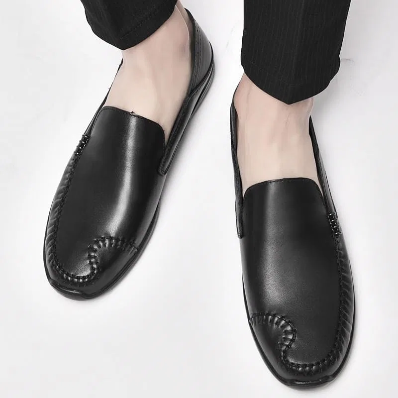 Мокасины кожаные Loafers Black PUGHGAETZF — фото 2