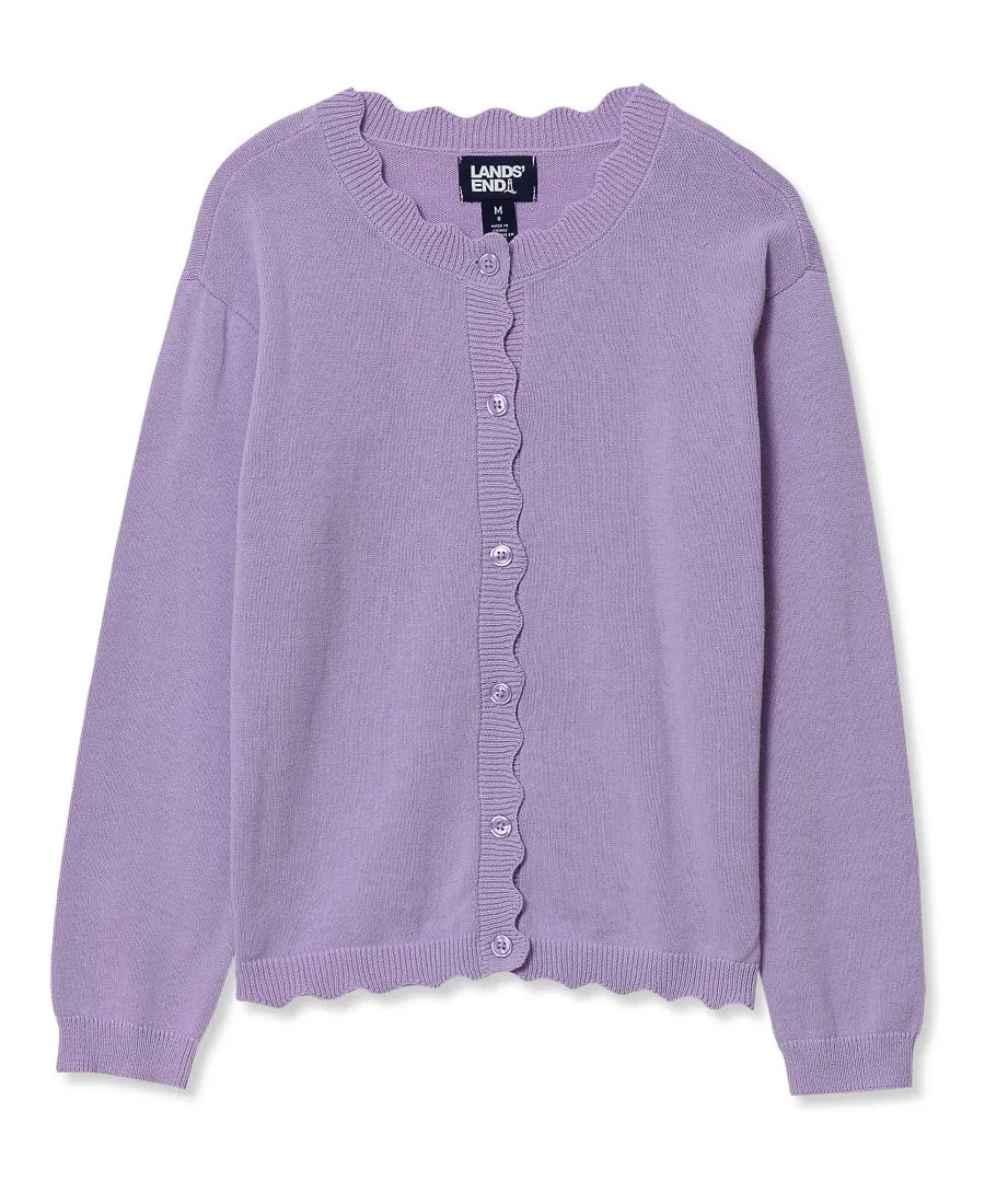 Детские кардиганы с фестончатым краем Lands' End, Lavender