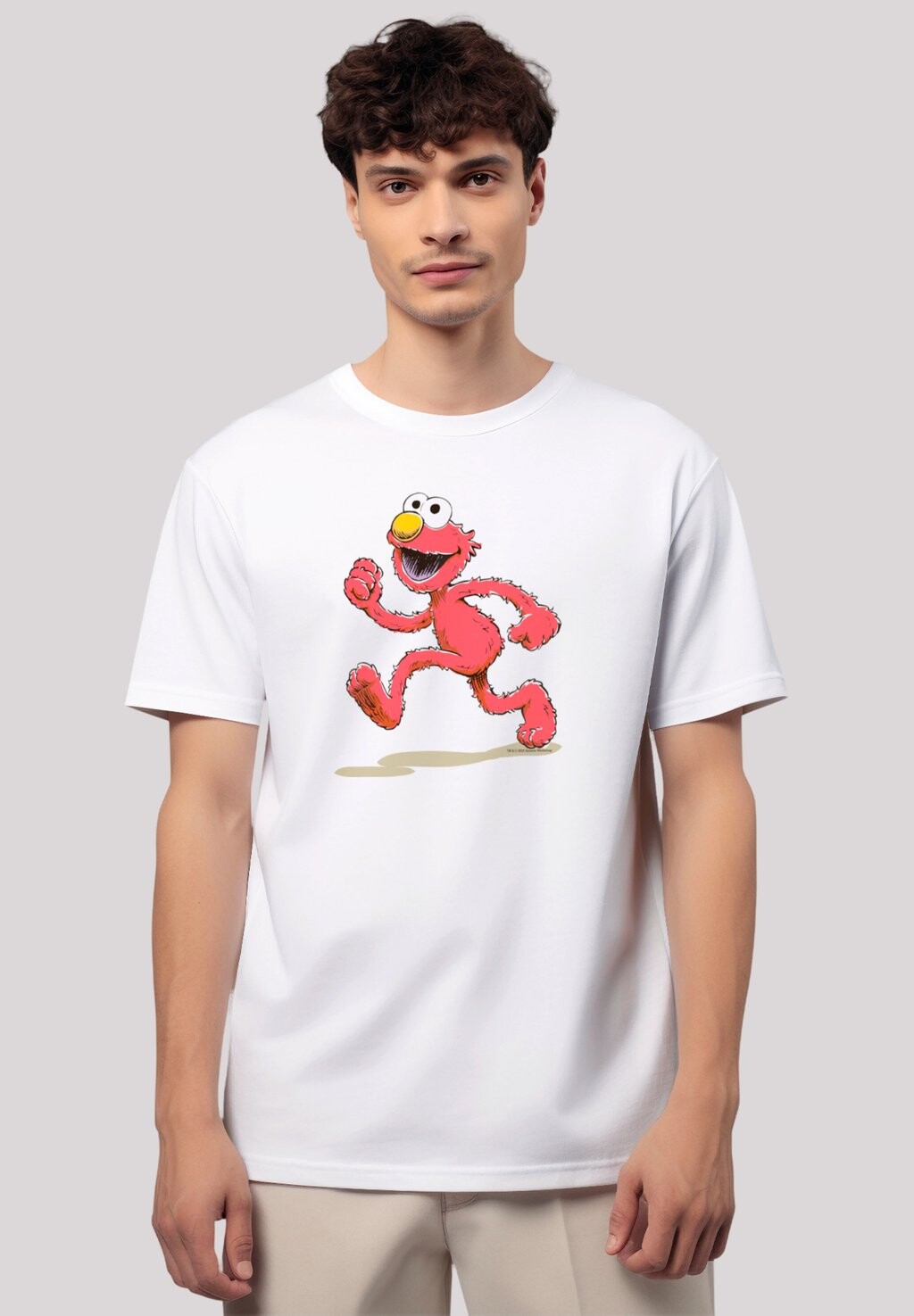 

Футболка с принтом SESAMSTRASSE ELMO RUNNING F4NT4STIC, белый