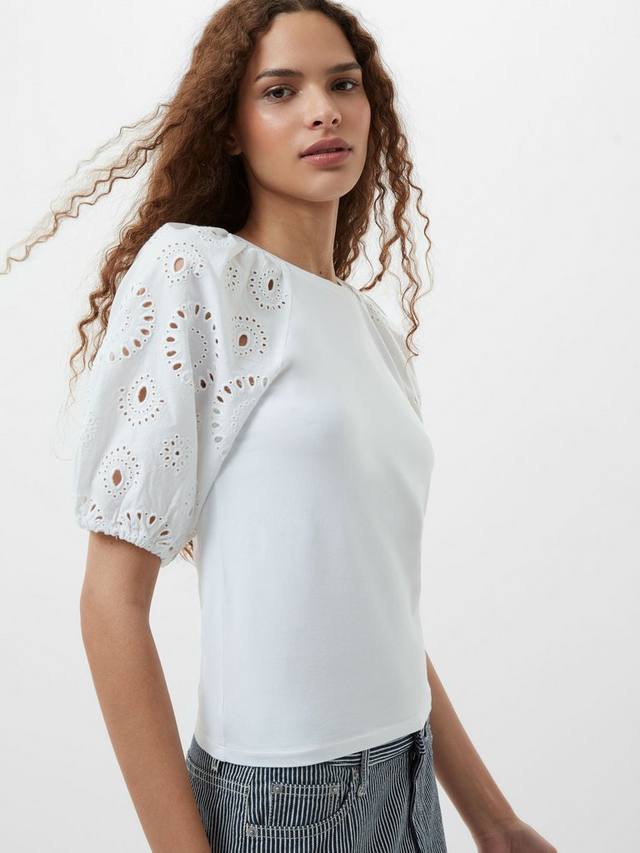 

Топ с рукавами rosana broderie anglaise French Connection, цвет Linen White