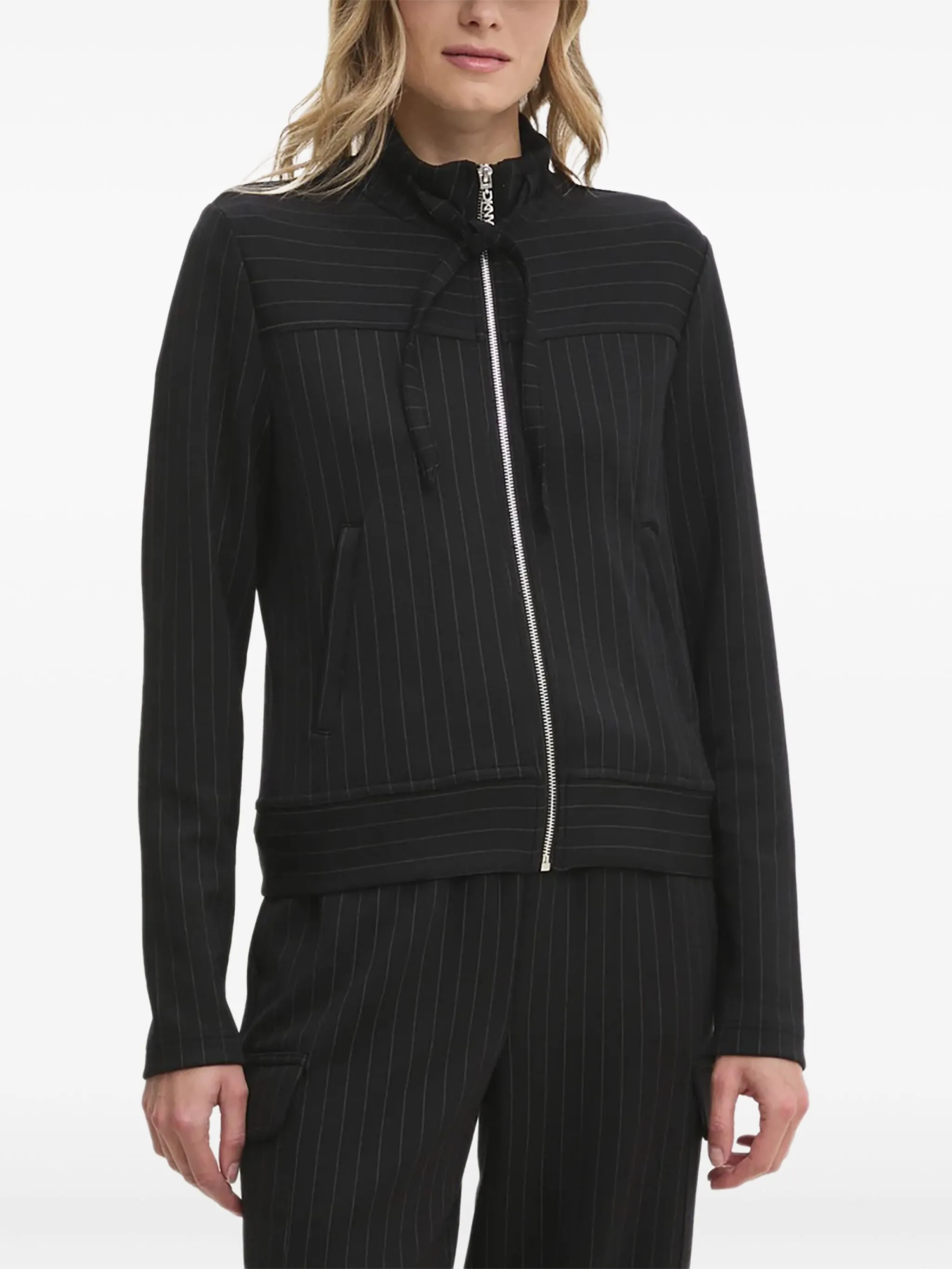 

Куртка на молнии в тонкую полоску Dkny, черный