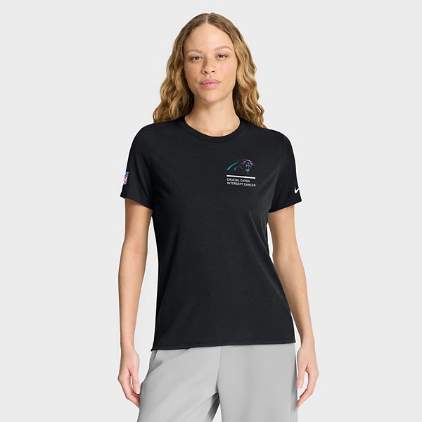 

Женская черная футболка carolina panthers 2025 nfl crucial catch tri-blend dri-fit Nike