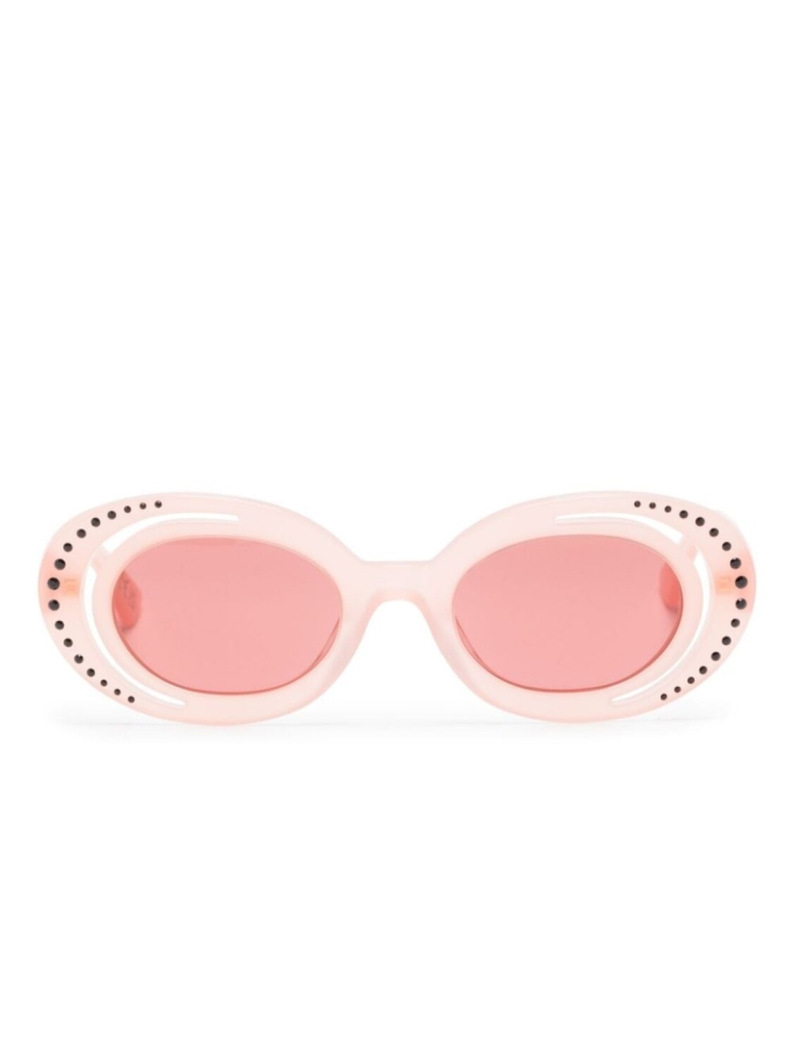 

Marni Eyewear солнцезащитные очки в круглой оправе с кристаллами, розовый