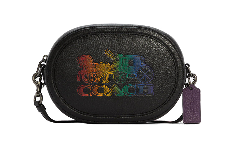 

COACH Кожаная фотосумка через плечо маленькая женская черная