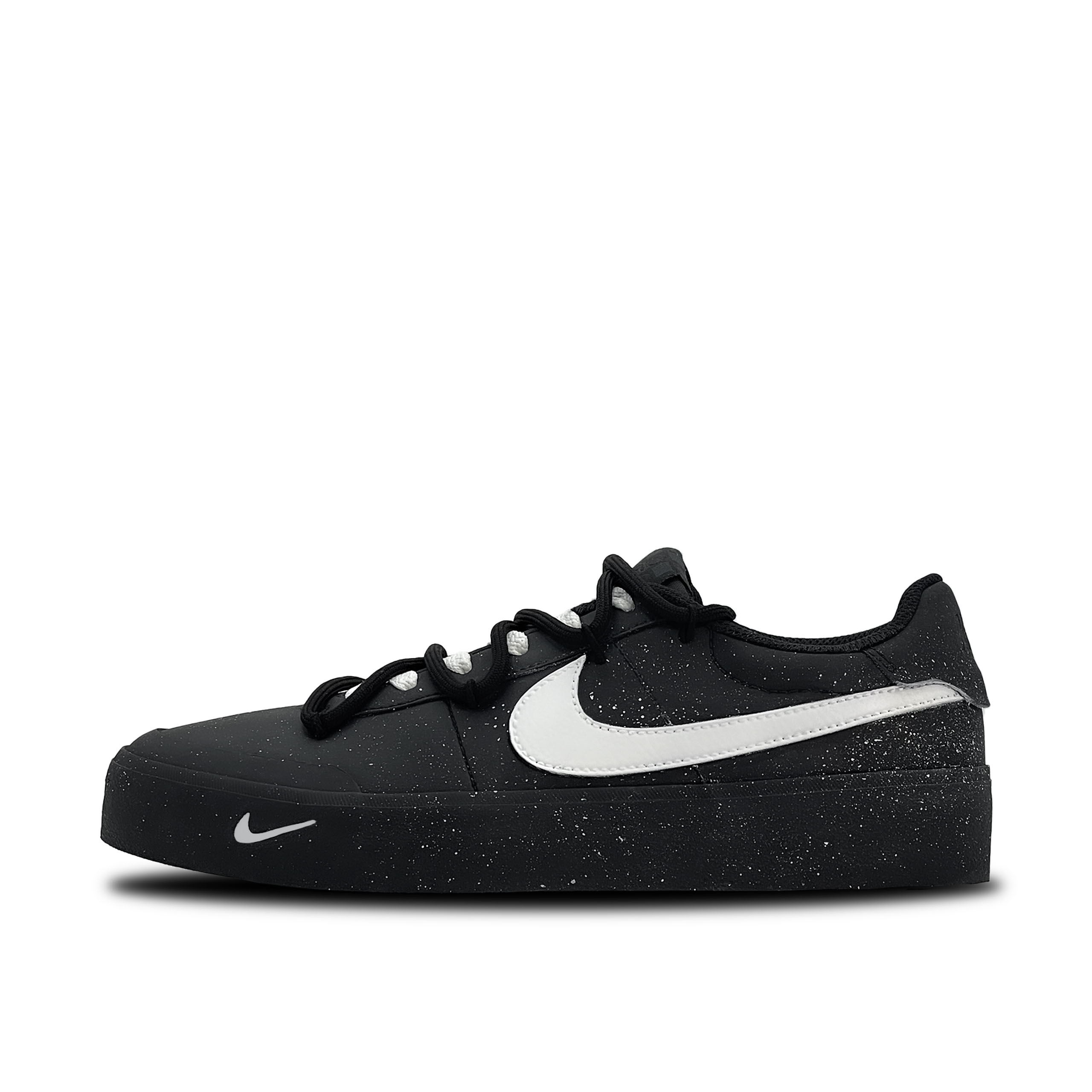 

Nike Кроссовки для скейтбординга Court Shot Dark Chocolate Shooting Stars, износостойкие, низкие, мужские, черно-белые