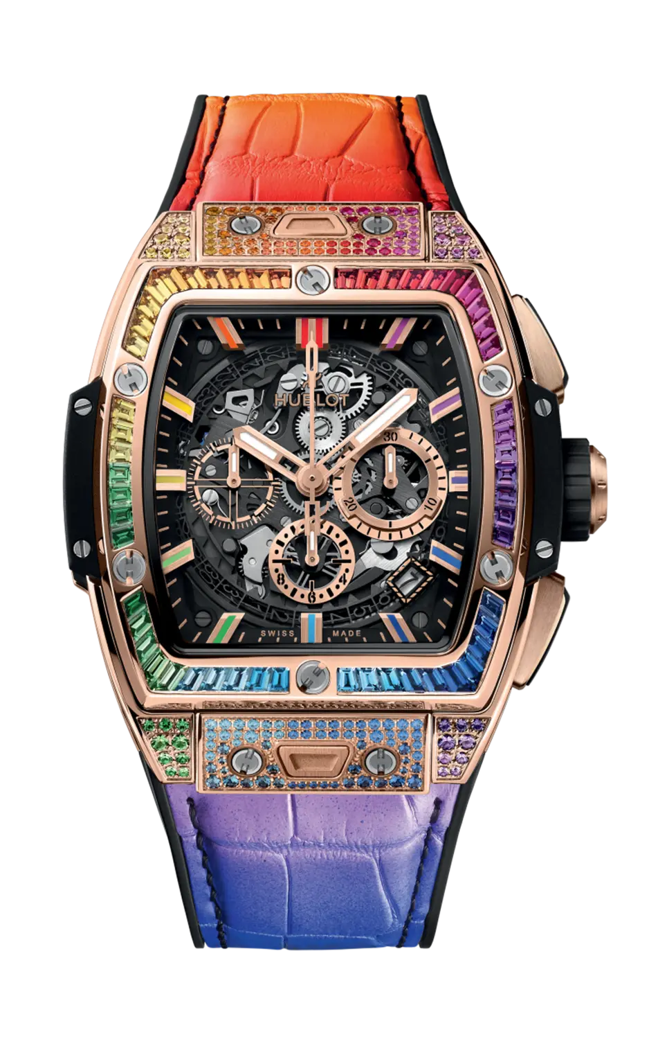 

Часы spirit of big bang king gold rainbow 42 мм Hublot
