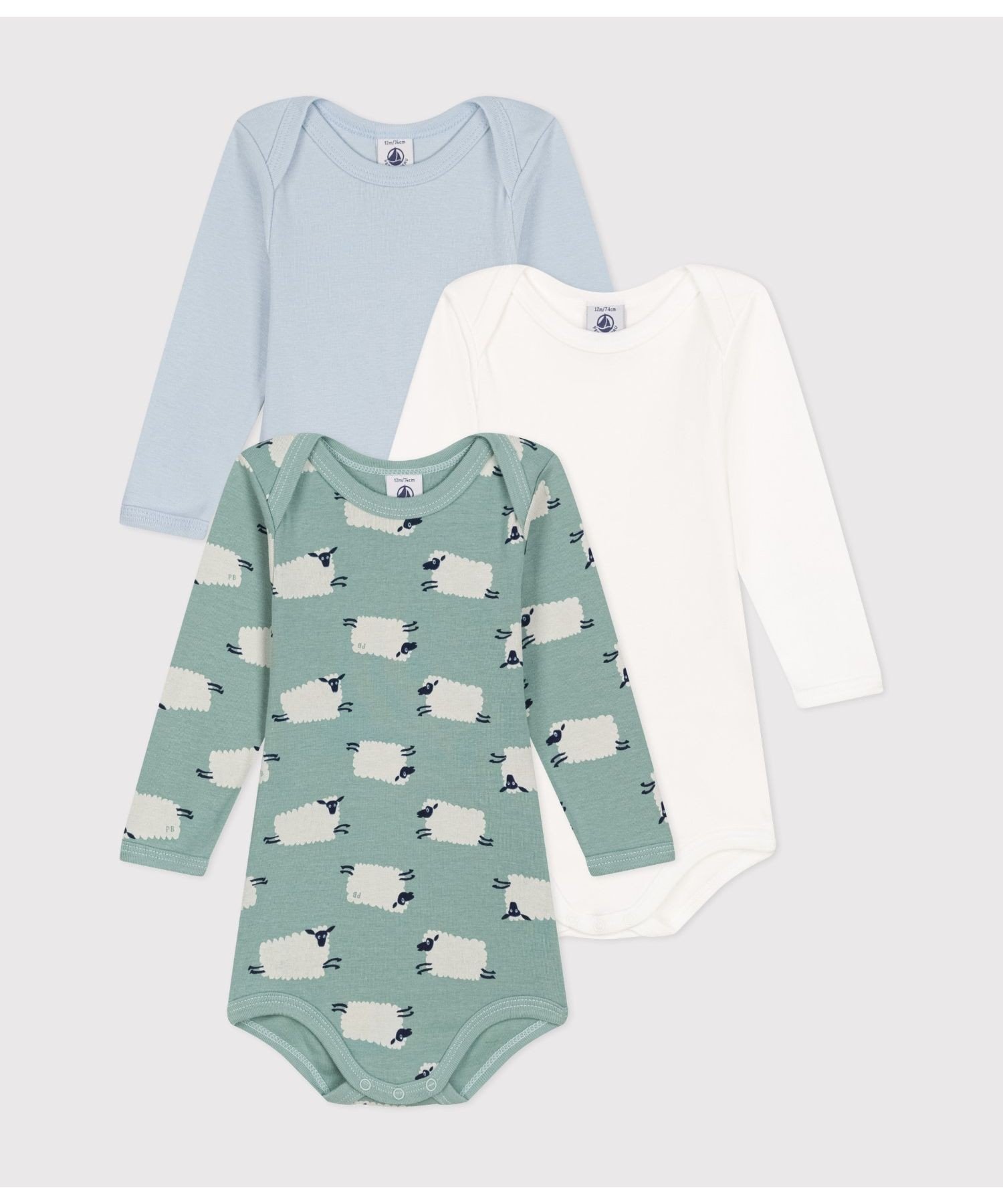 Боди с длинными рукавами (комплект из 3 предметов) PETIT BATEAU, Multicolor 1