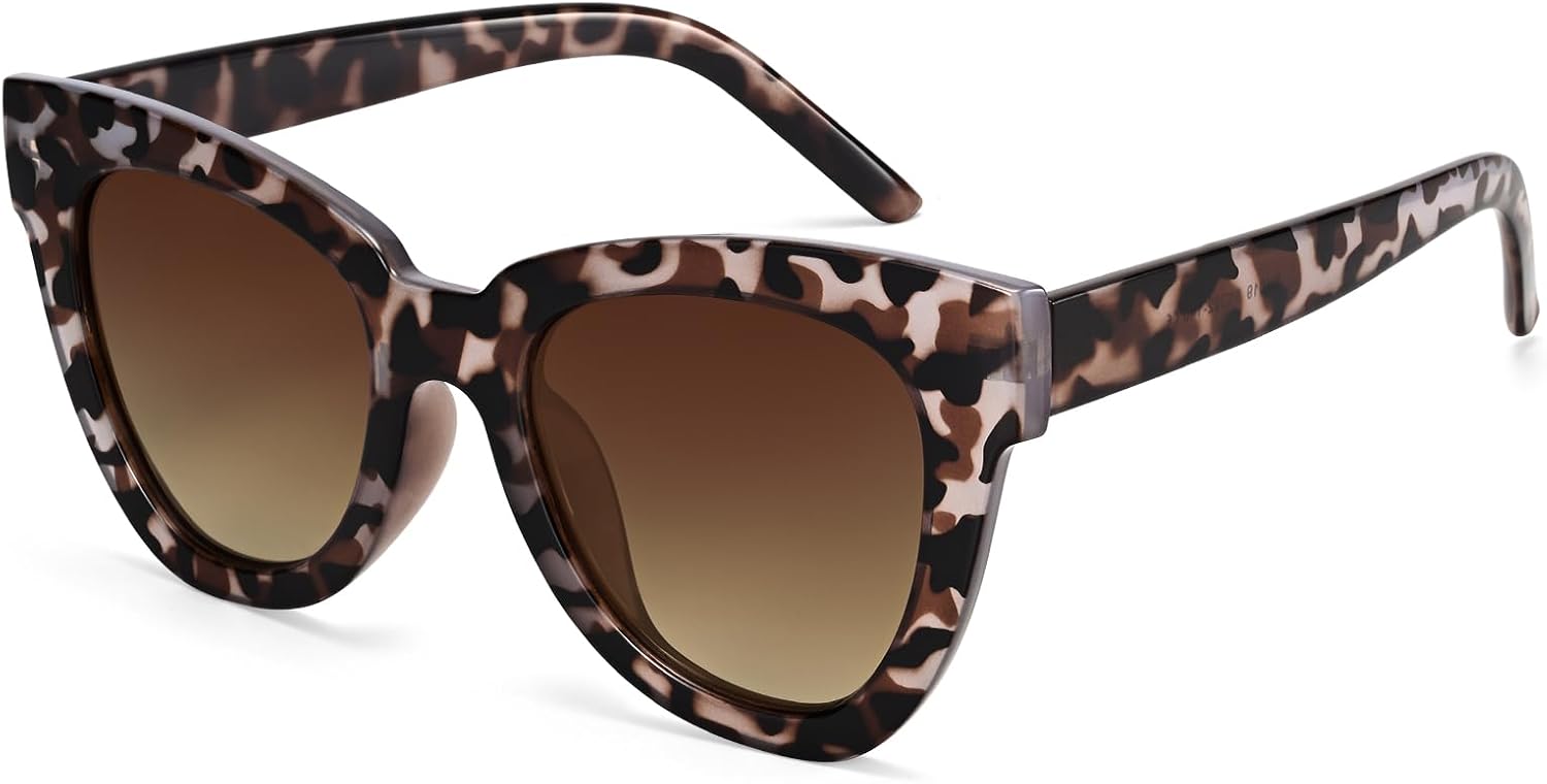 

Солнцезащитные очки Dollger Retro Cat Eye для женщин и мужчин, винтажные, квадратные, в черепаховой оправе, модные солнцезащитные очки «кошачий глаз», Brown Tortoise Frame - Brown Lens