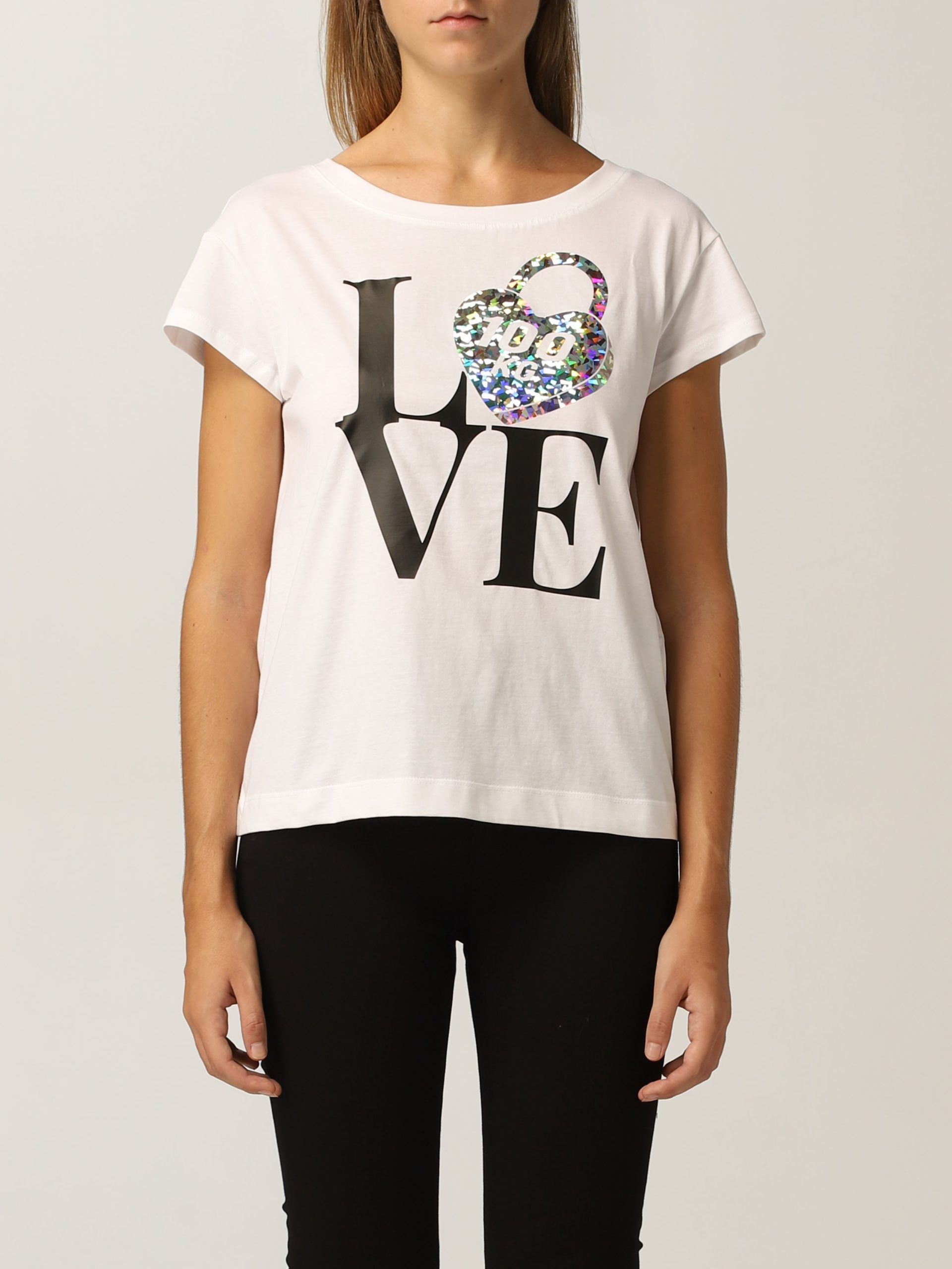 

Футболка Chic Minimal Logo из хлопка LOVE MOSCHINO, белый