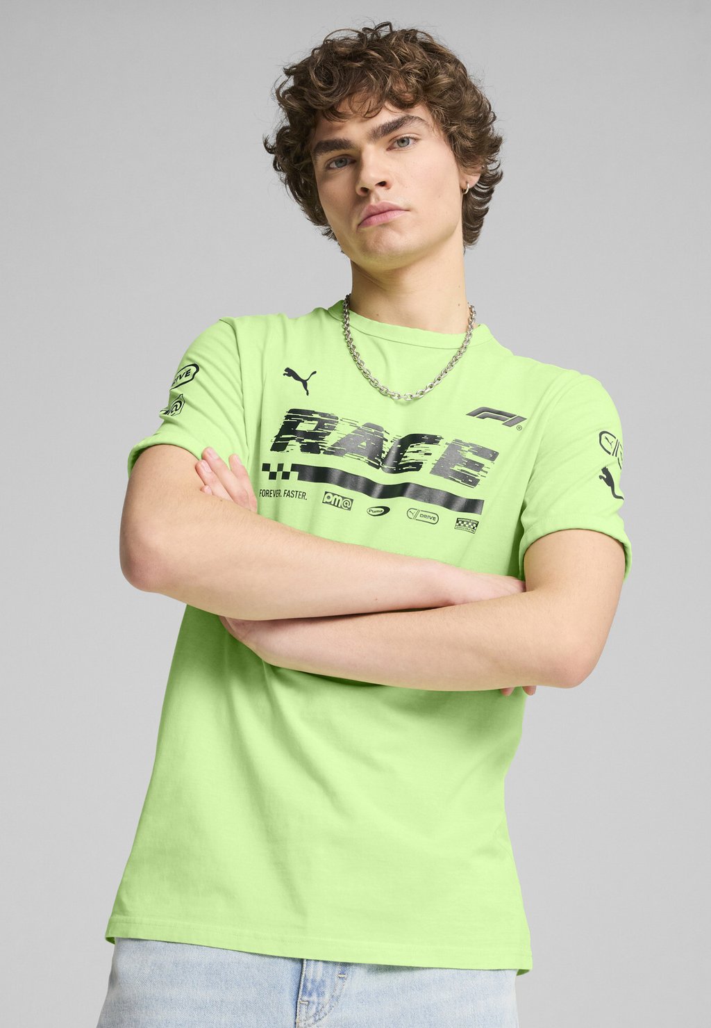 

Футболка с принтом F1 GRAPHIC RINGER TEE Puma, зеленый