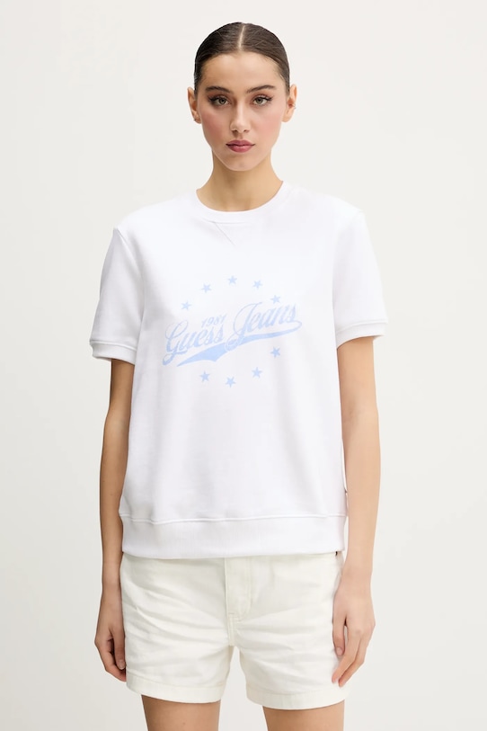 

Хлопковая футболка Guess Jeans, белый