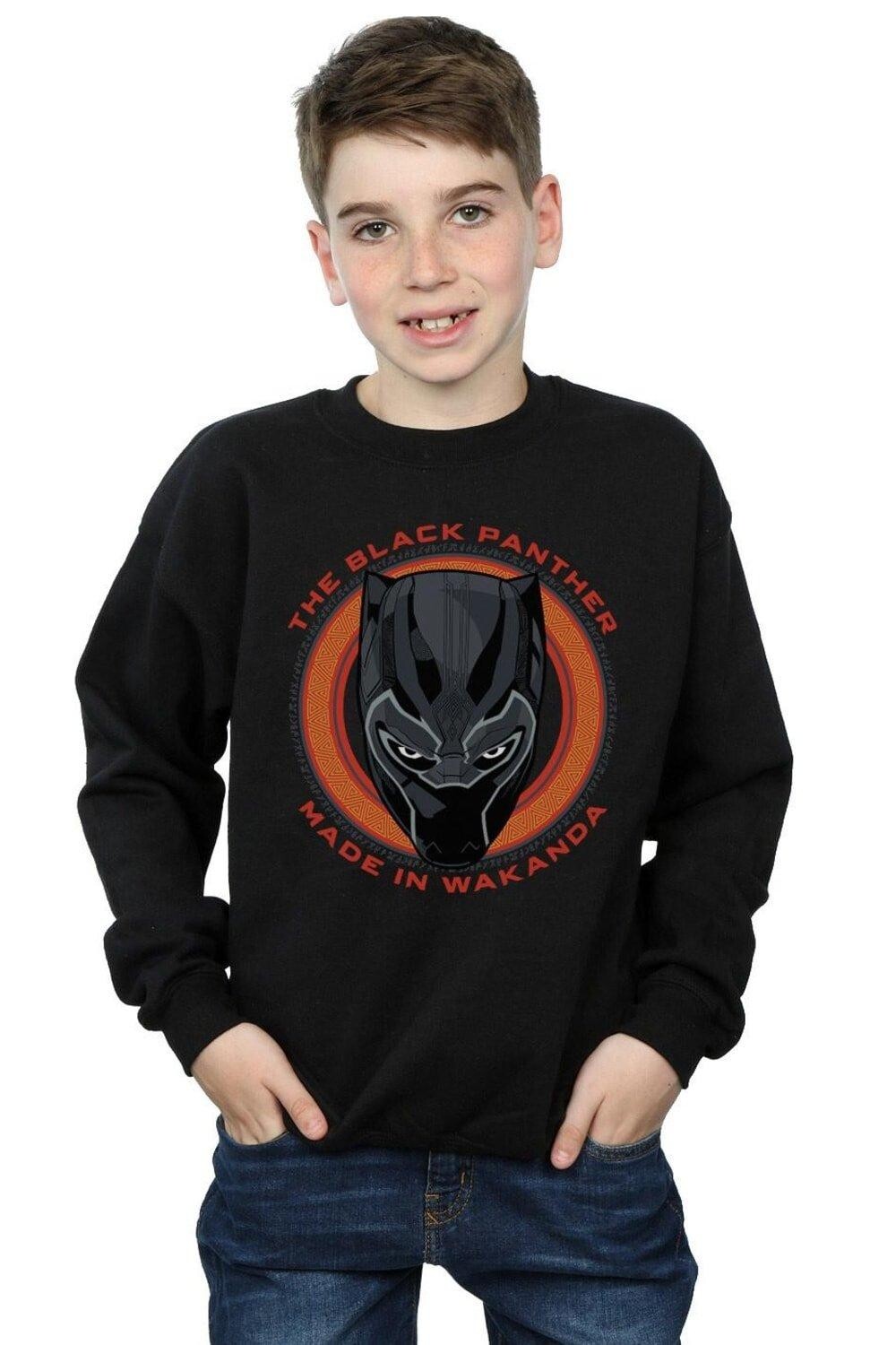 

Красный свитшот Black Panther Made in Wakanda Marvel, черный
