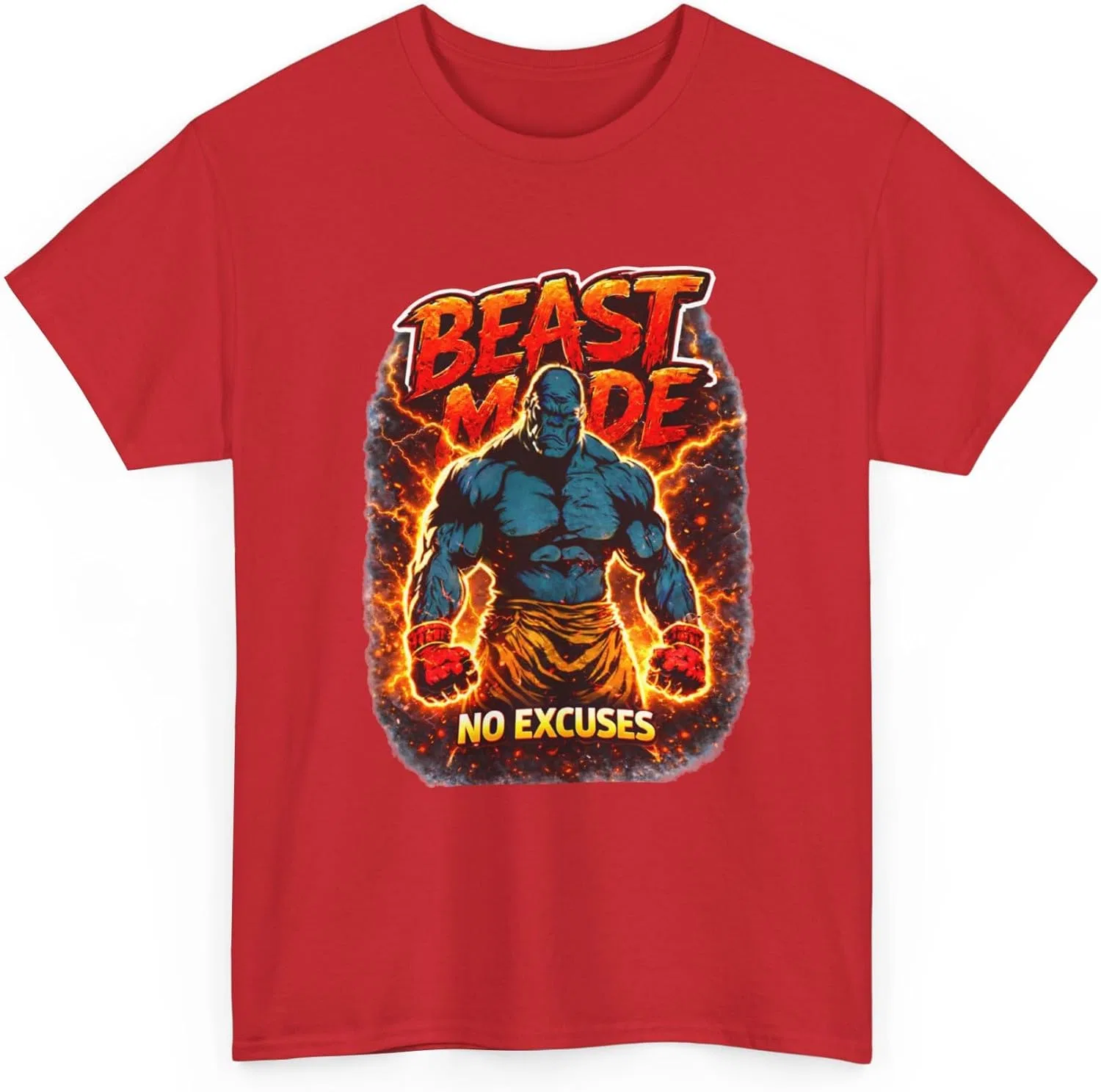 Футболка Beast Mode No Excuses, Red — фото 4