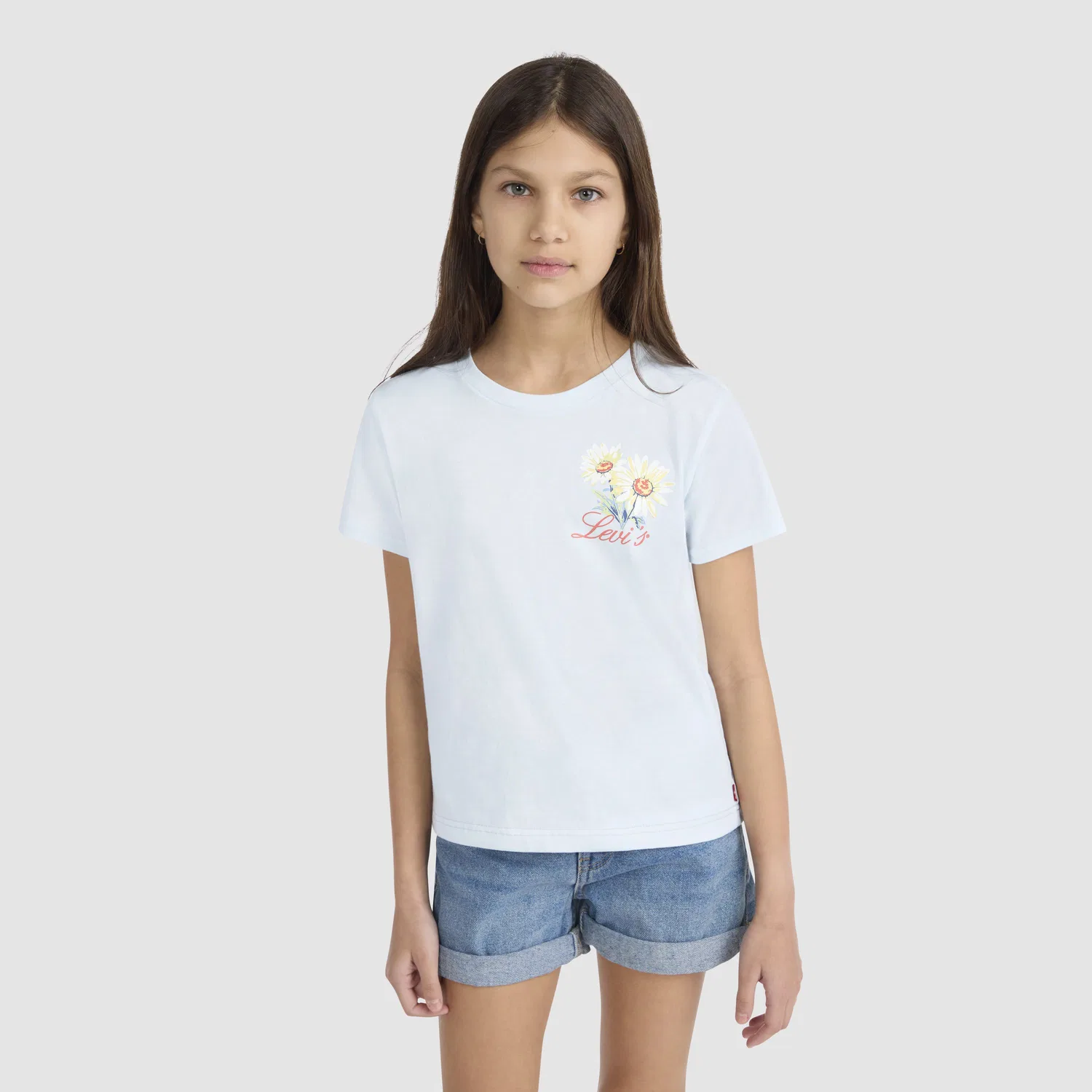 Футболка с коротким рукавом и цветочным принтом для девочек 7-16 лет Levi's, Multi-Color