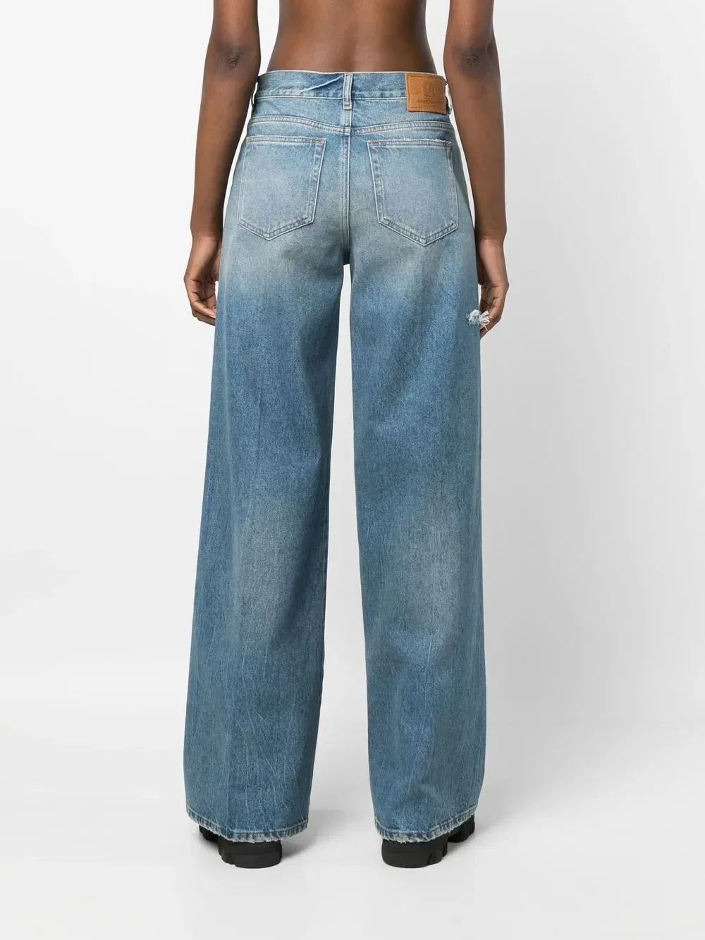 Джинсы bootcut с эффектом потертости DIESEL, синий — фото 4