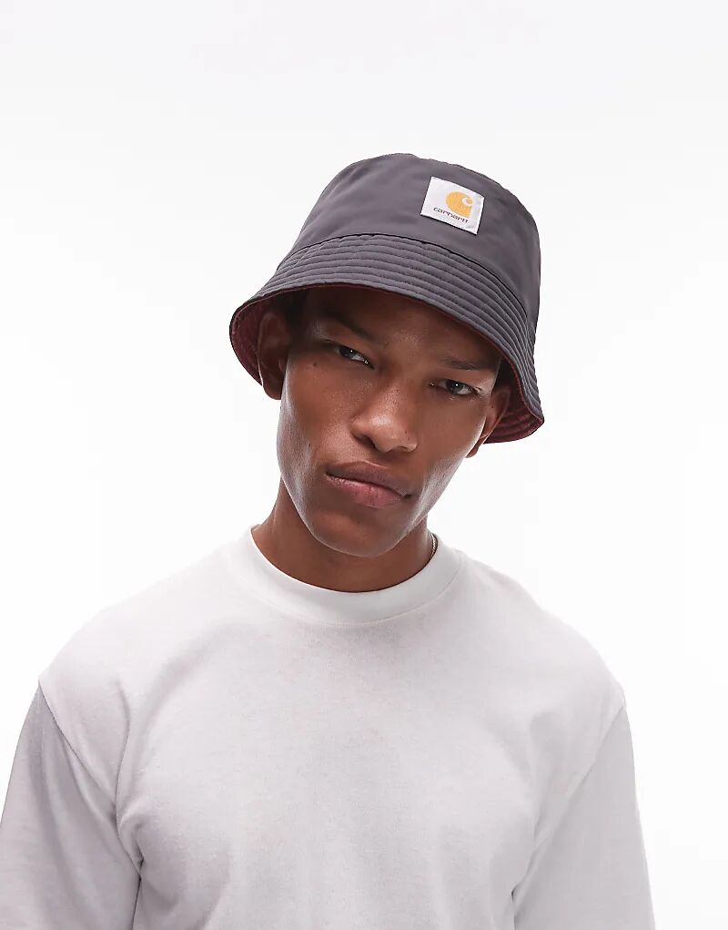 

Двусторонняя панама Carhartt WIP Alumni с контрастной стеганой подкладкой черного цвета