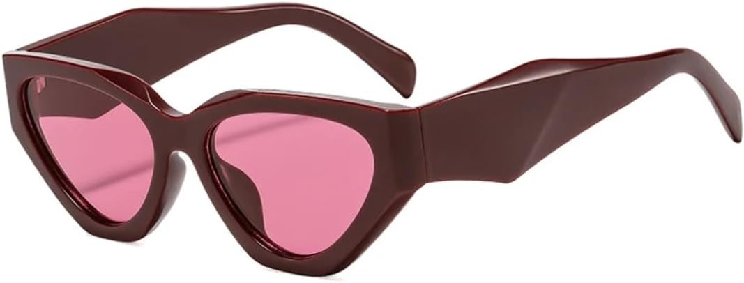 

Модные солнцезащитные очки «кошачий глаз» неправильной формы для женщин, винтажные, роскошные, для мужчин, для активного отдыха и вождения, солнцезащитные очки для женщин с защитой от УФ-излучения UV400 VRTRFFTR, Wine Red Red