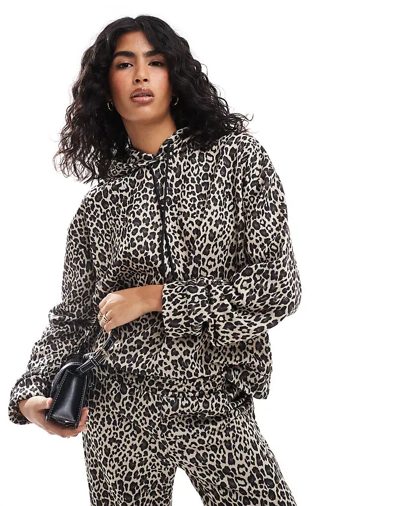 

Толстовка с капюшоном с леопардовым принтом от ASOS DESIGN