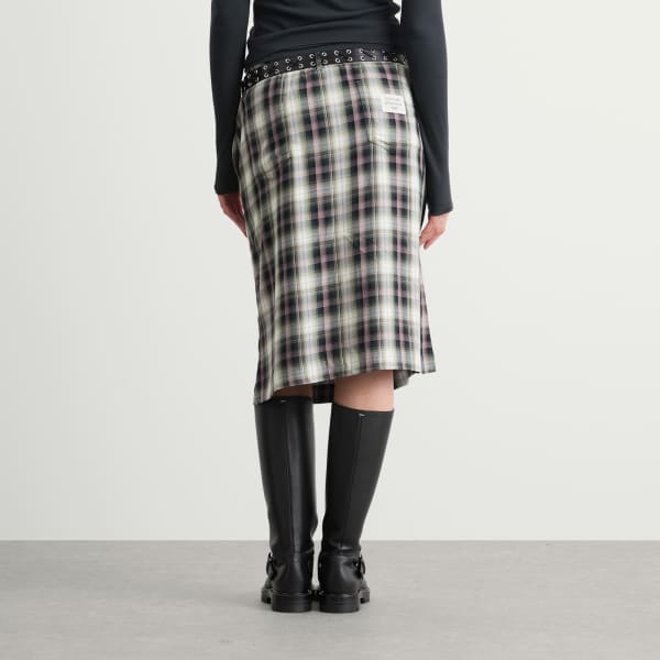 Фланелевая юбка в клетку «Изетта» Acne Studios, черный & зеленый — фото 3