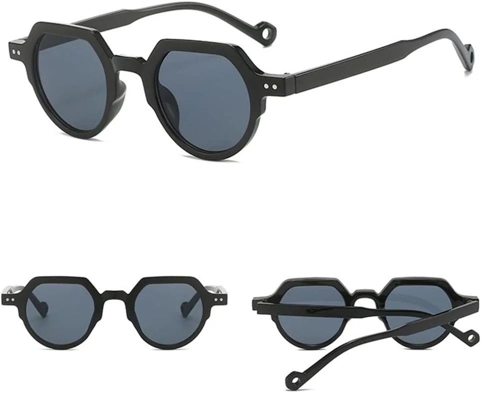 

Маленькие овальные солнцезащитные очки для женщин в стиле панк с заклепками, конфетные цвета, женские и мужские солнцезащитные очки UV400 FYTUP, Black Yellow