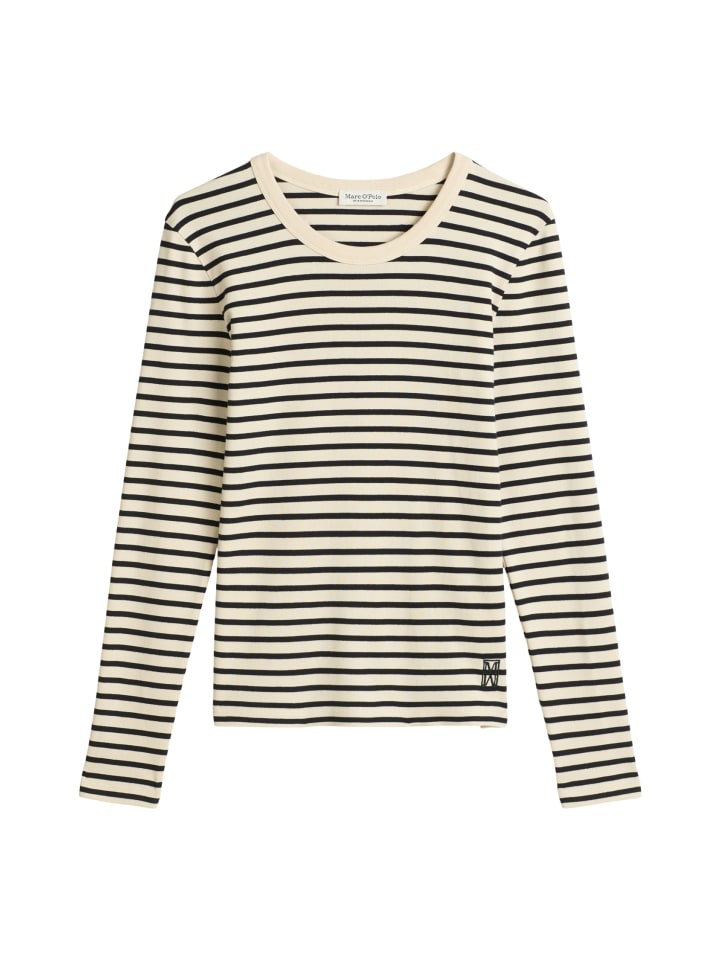 

Marc O'Polo Полосатая футболка с длинным рукавом, стандартного размера, темно-синего цвета