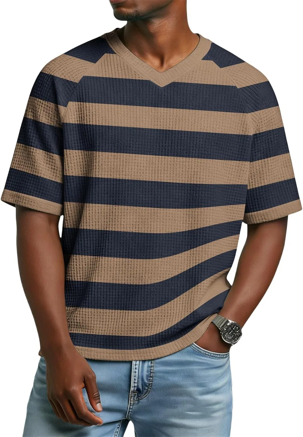 Мужская футболка с коротким рукавом, повседневная, хлопковая, 1-brown, S-5XL