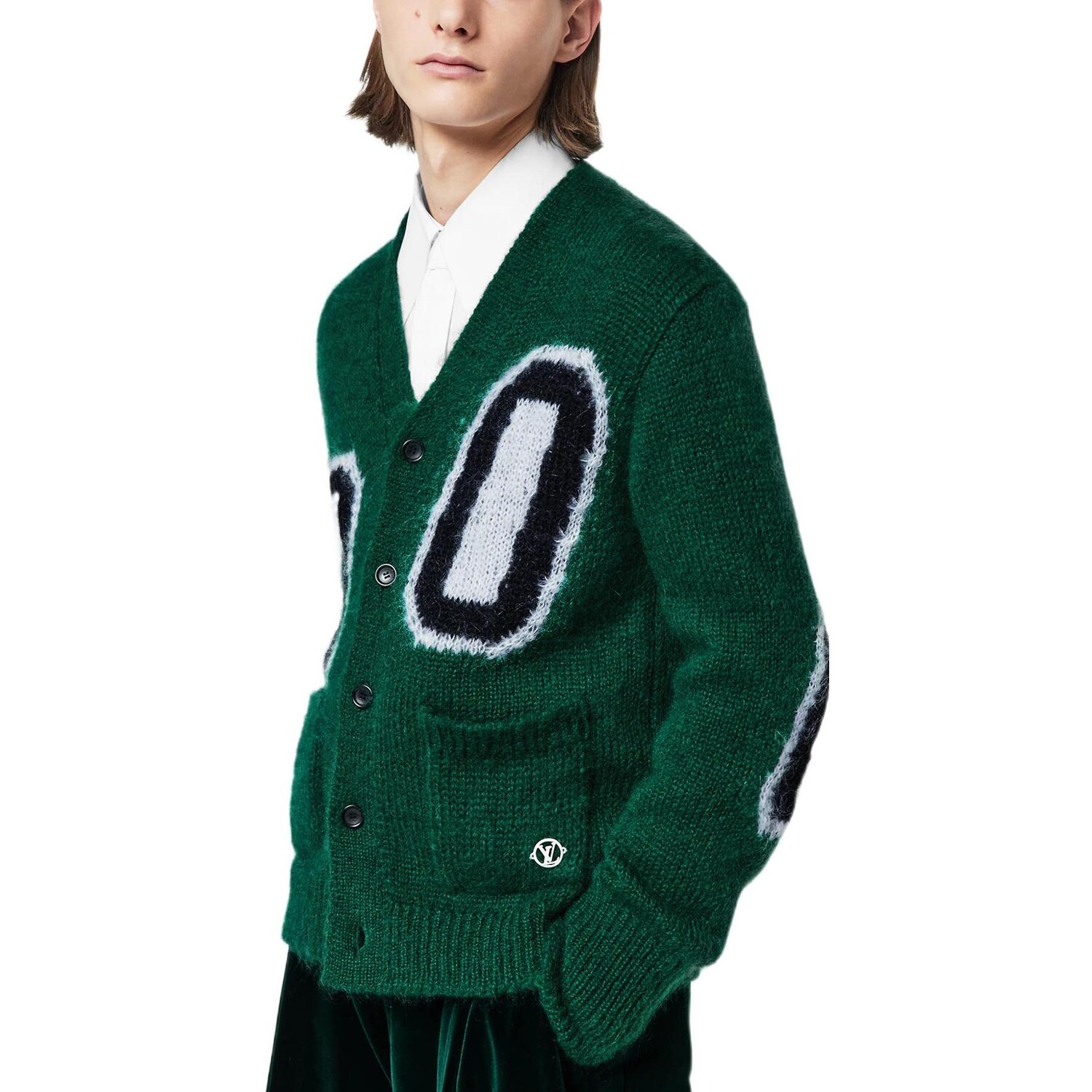Новые квартальные продукты LV Sweater Men Green Louis Vuitton, зеленый — фото 4