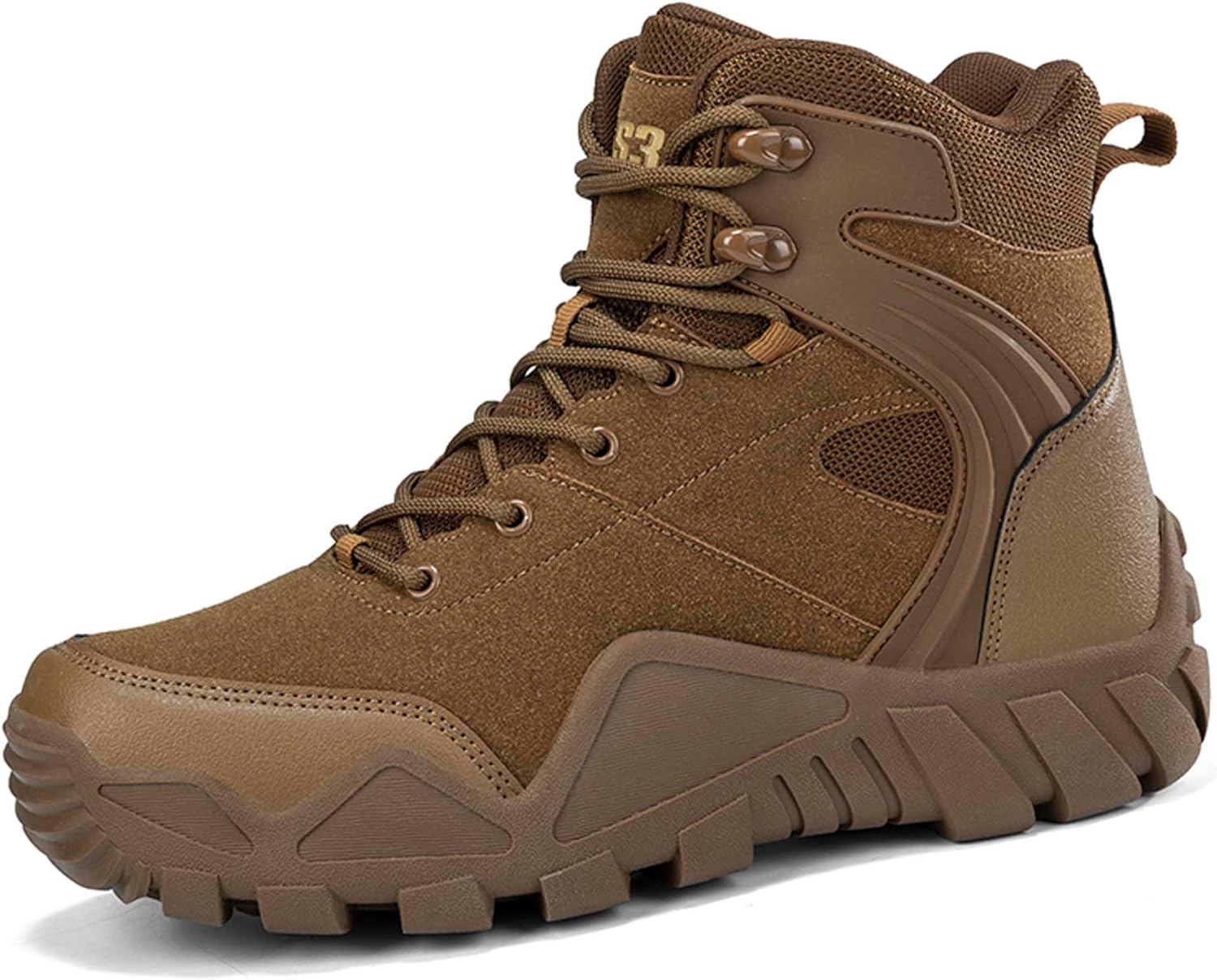 

Мужские военные тактические ботинки, большой размер, для активного отдыха и тренировок, боевые пустынные ботинки, кожаные водонепроницаемые ботинки для походов и восхождений с поддержкой свода стопы Generic, коричневый