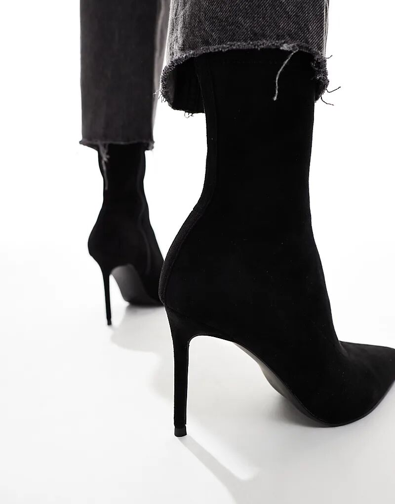 Женские полусапожки ASOS DESIGN Evie на высоком каблуке, черный — фото 4