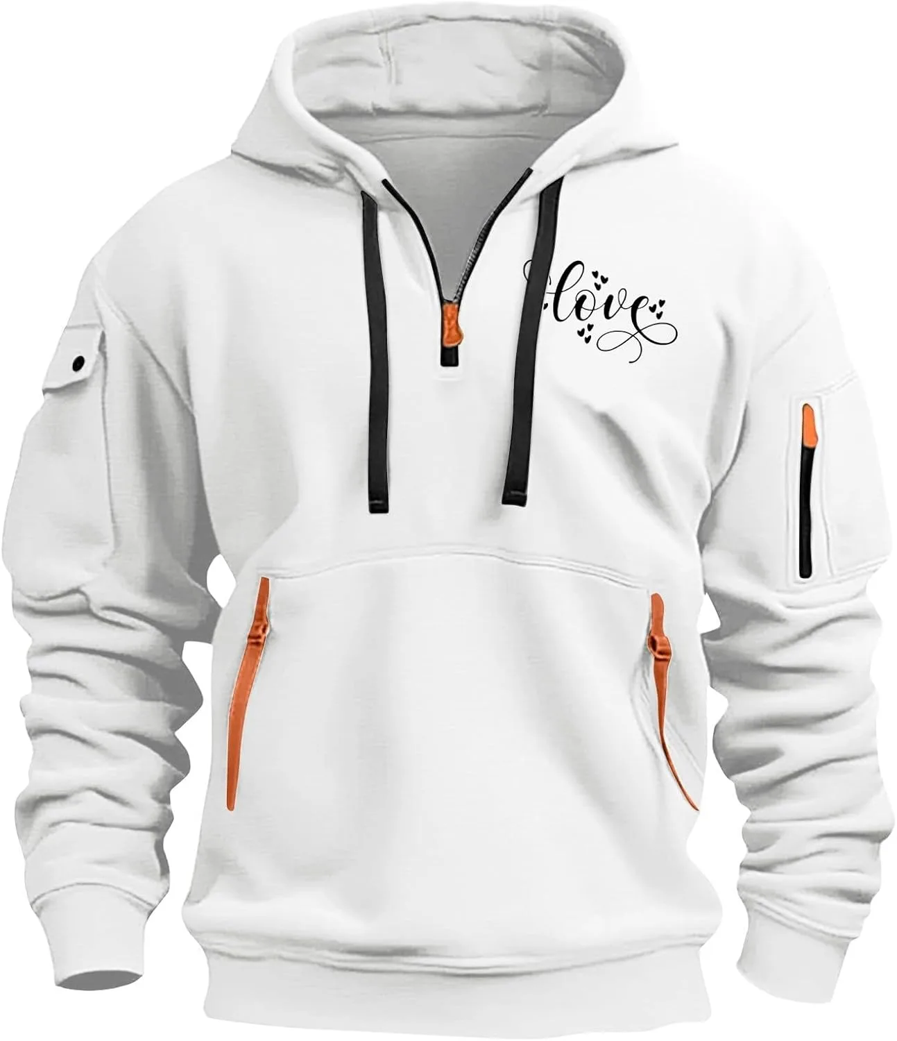 

Мужской флисовый худи с длинным рукавом и теплыми карманами Cheyubny