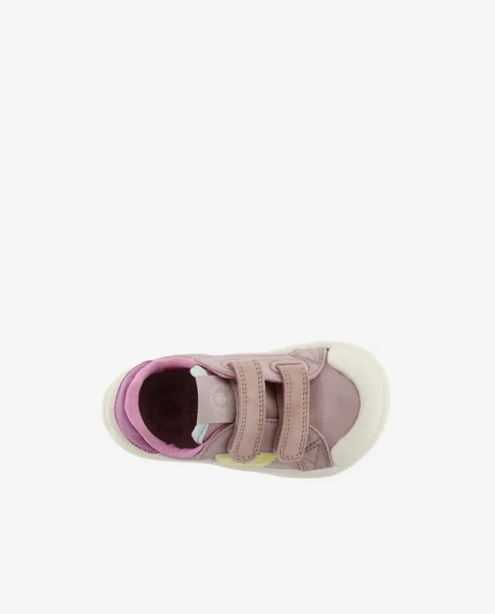 Детские спортивные сандалии barefoot многоцветные из хлопка с липучками Victoria, светло-розовый — фото 4